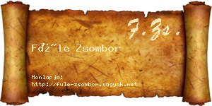 Füle Zsombor névjegykártya